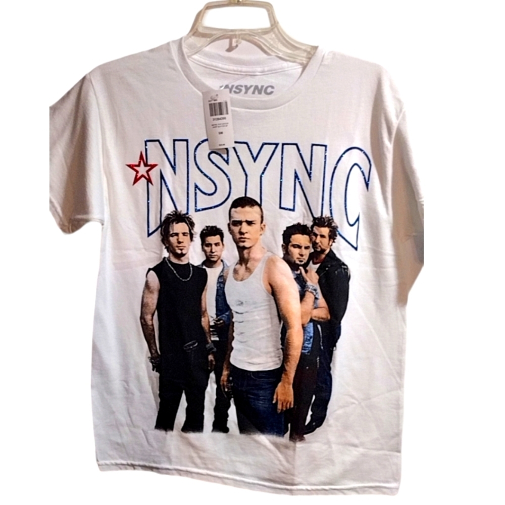 NSYNC Group Shot Glitter BF Size Small New